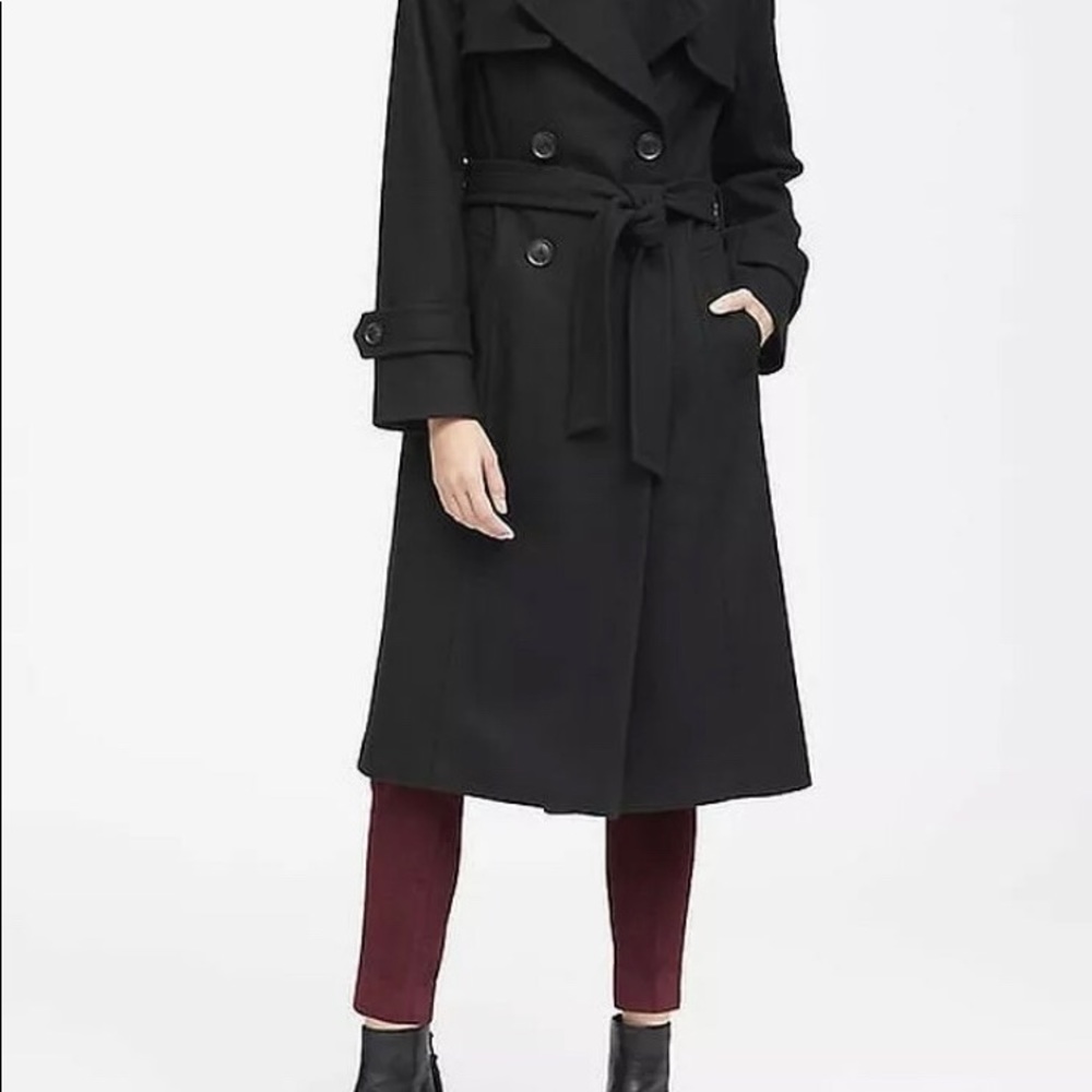 Banana Republic Black Wool Trench Coat
